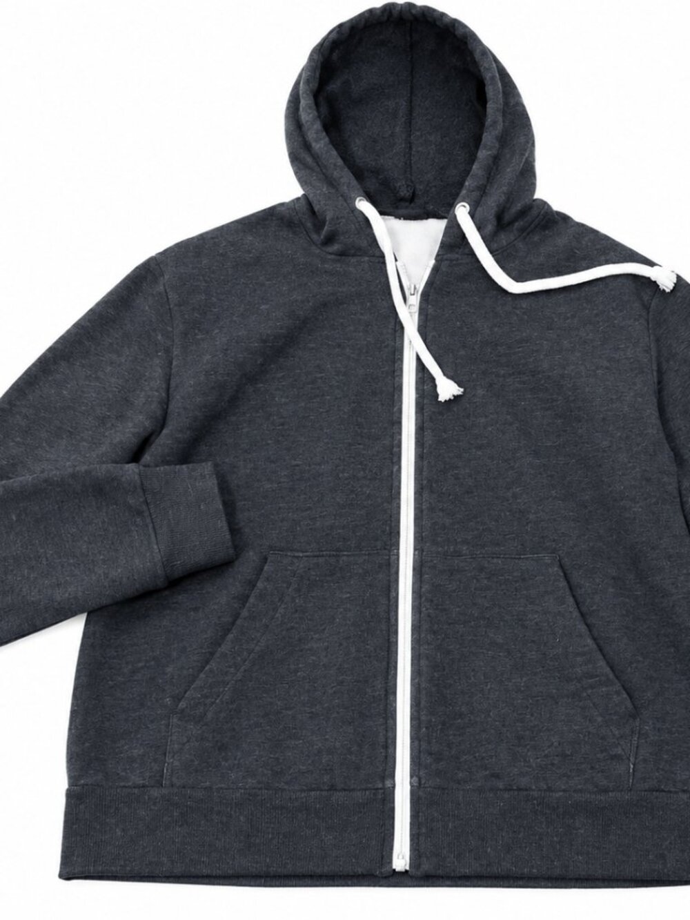 Men's H&M Dark Gray Hoodie With White Zipper | Size M